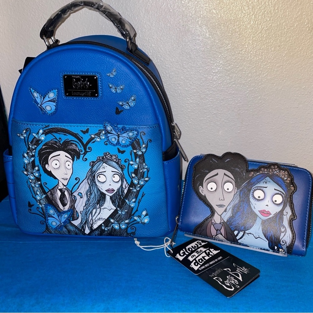 Exclusive Loungefly Tim Burton Corpse Bride Butterfly Mini Backpack & Wallet